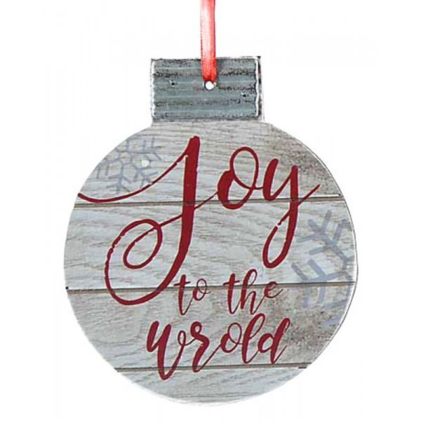 Χριστουγεννιάτικo Ξύλινο Στολίδι, με "Joy to the World" (15cm)